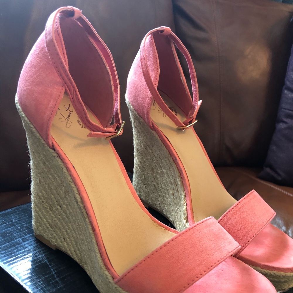 Espadrille open toe wedges